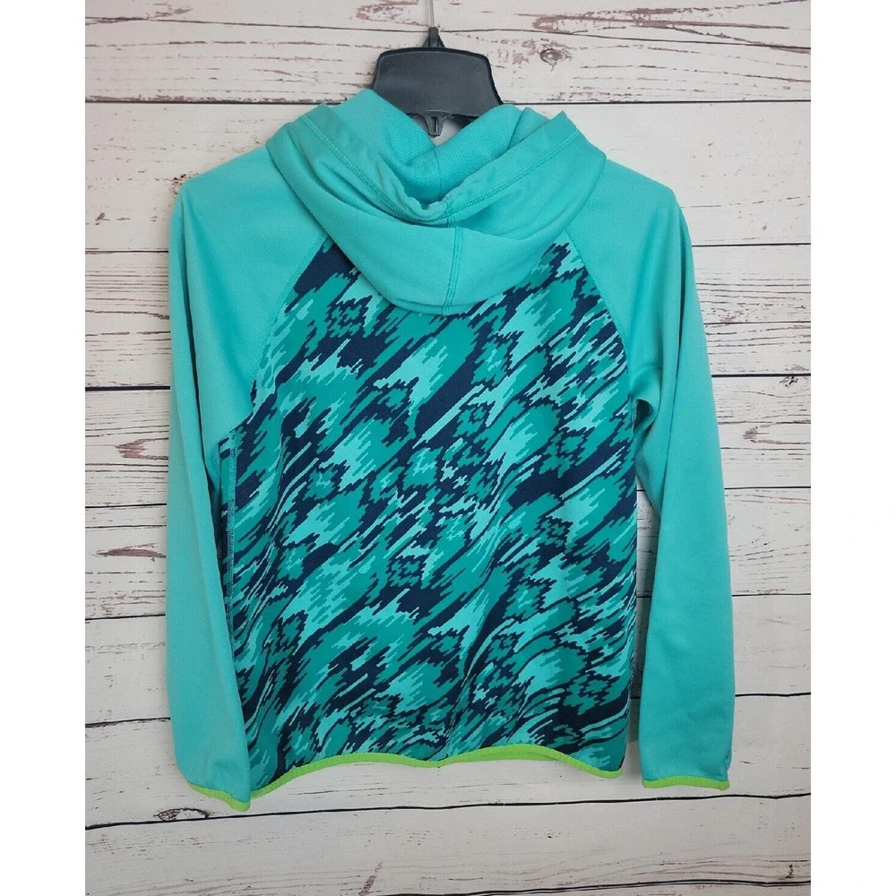 Nike Teal Dri-Fit Camo Performance Pullover Hoodie Sweatshirt Girl's Size‎ XL